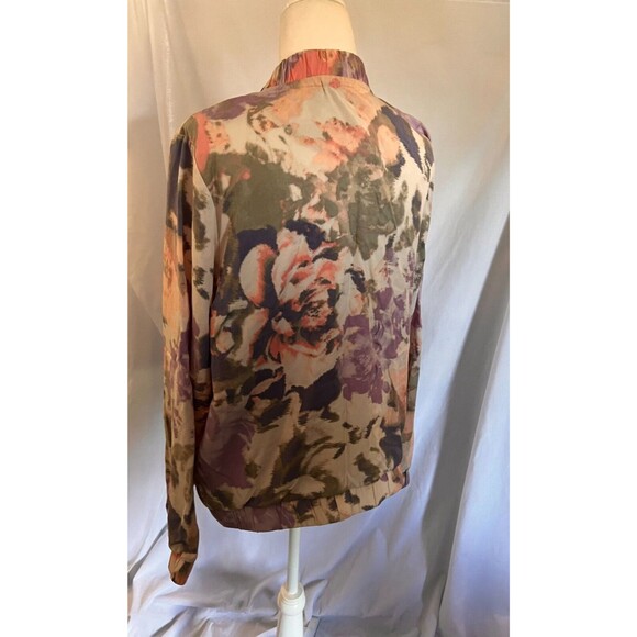 Juicy Couture Women’s watercolor cammo Floral Bomber Jacket xl - Picture 4 of 5